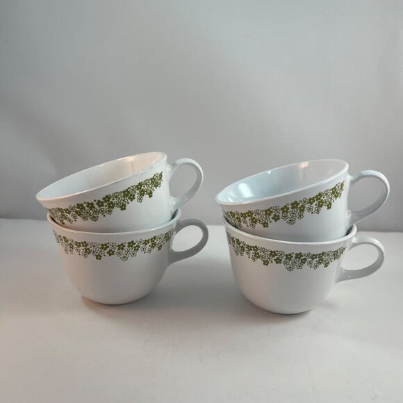 Corelle Spring Blossom Cups Mugs Crazy Daisy Lot of 4 Corning USA C Handle - Picture 2 of 12